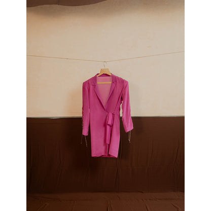 The Burnt Toast Pink Criss Cross Sleeve Top