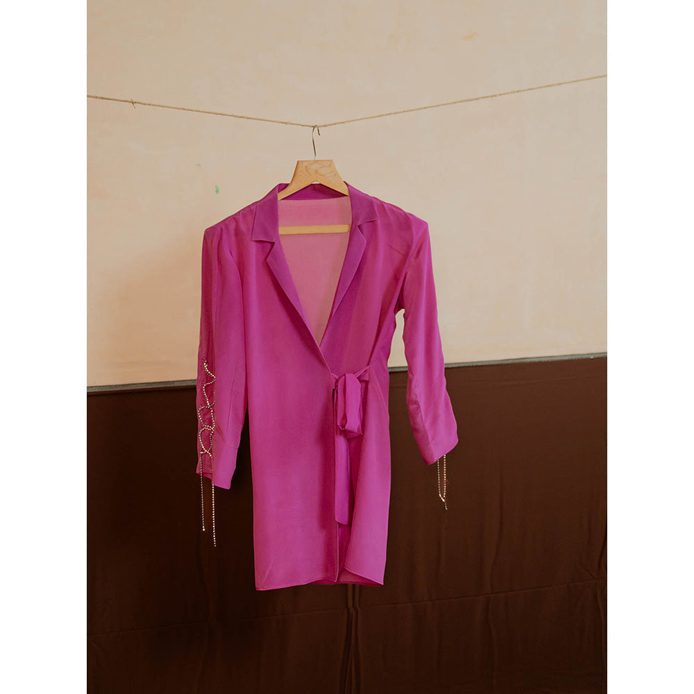 The Burnt Toast Pink Criss Cross Sleeve Top