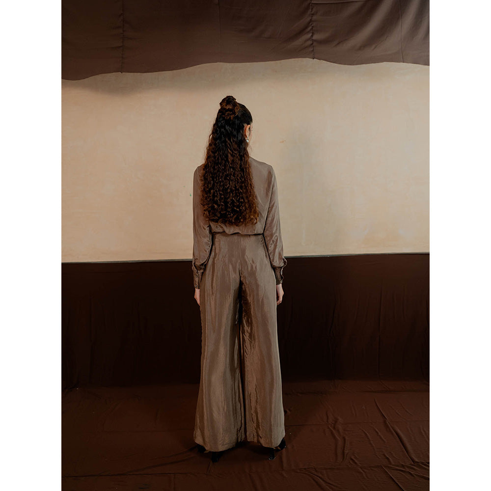 The Burnt Toast Brown Pleated Co-Ord (Set of 2)