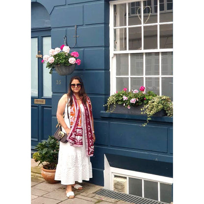 Thee Modern Roots Women Organic Opulence Silk Stole Burgundy