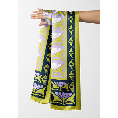 Thee Modern Roots Women Botanical Dream Silk Stole Green