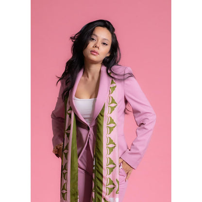 Thee Modern Roots Women Floral Fantasy Silk Stole Pink