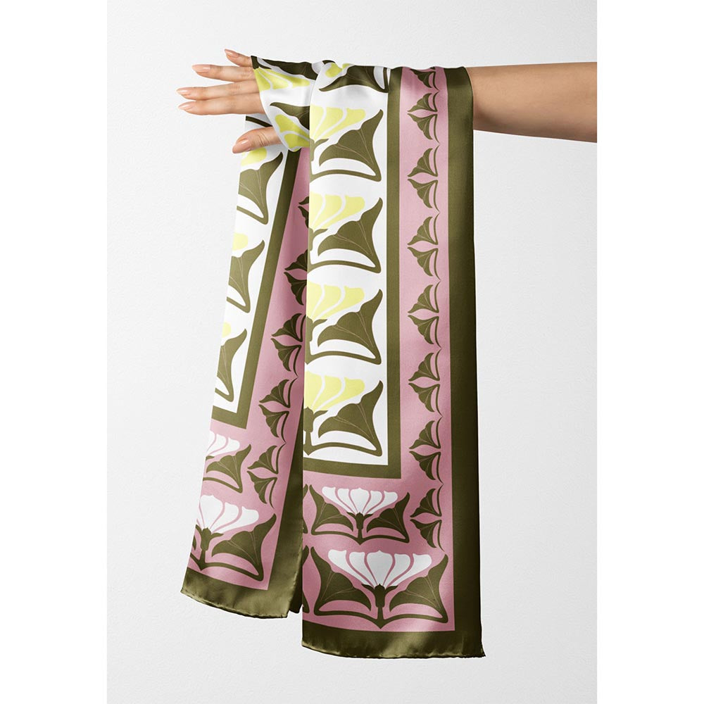 Thee Modern Roots Women Floral Fantasy Silk Stole Pink