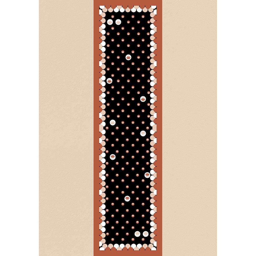 Thee Modern Roots Women Lotus Lagoon Silk Stole Black