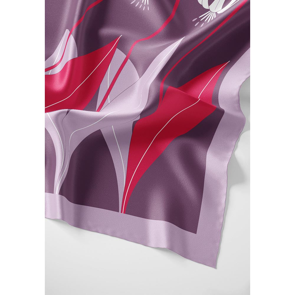 Thee Modern Roots Women Floral Whirlwind Silk Stole Purple