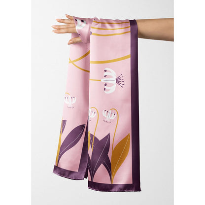 Thee Modern Roots Women Floral Cyclone Silk Stole Pink