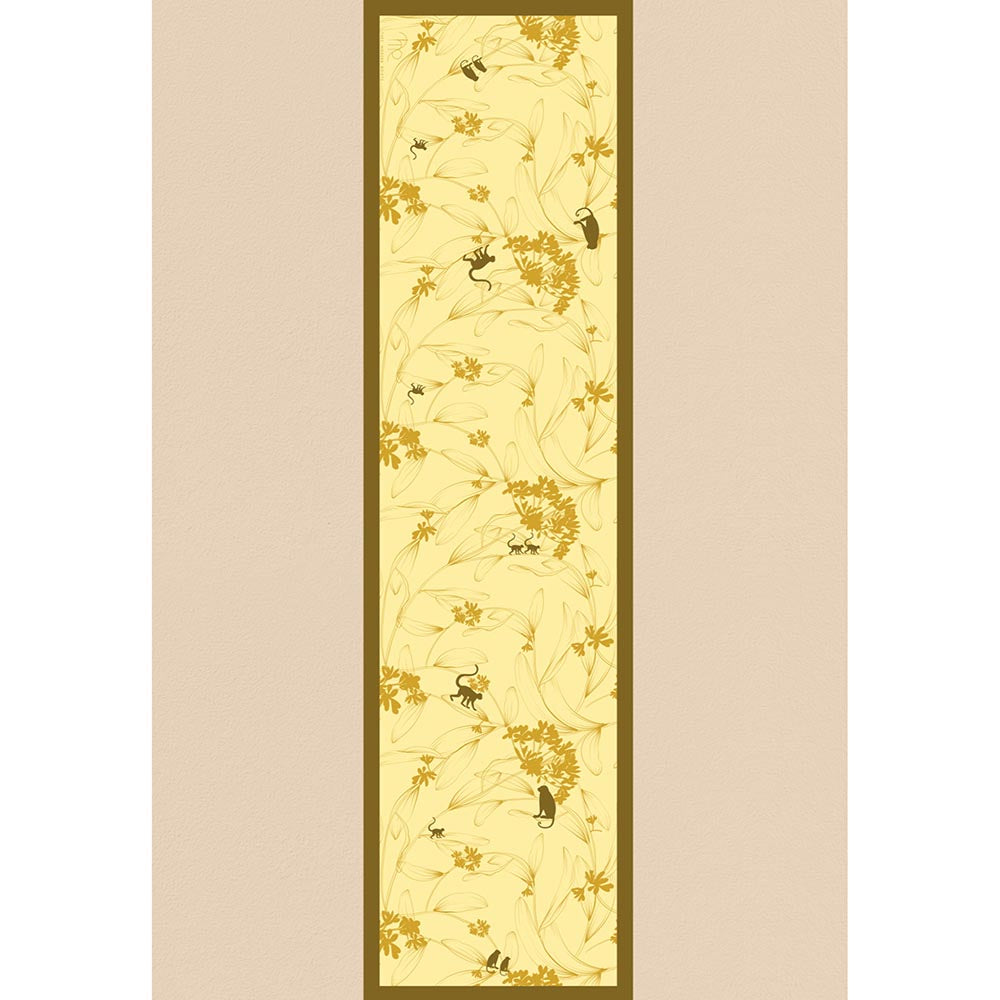 Thee Modern Roots Women Monkeying Around Silk Stole Yellow