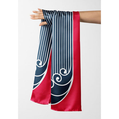 Thee Modern Roots Women Sleek Lines Silk Stole Navy Blue