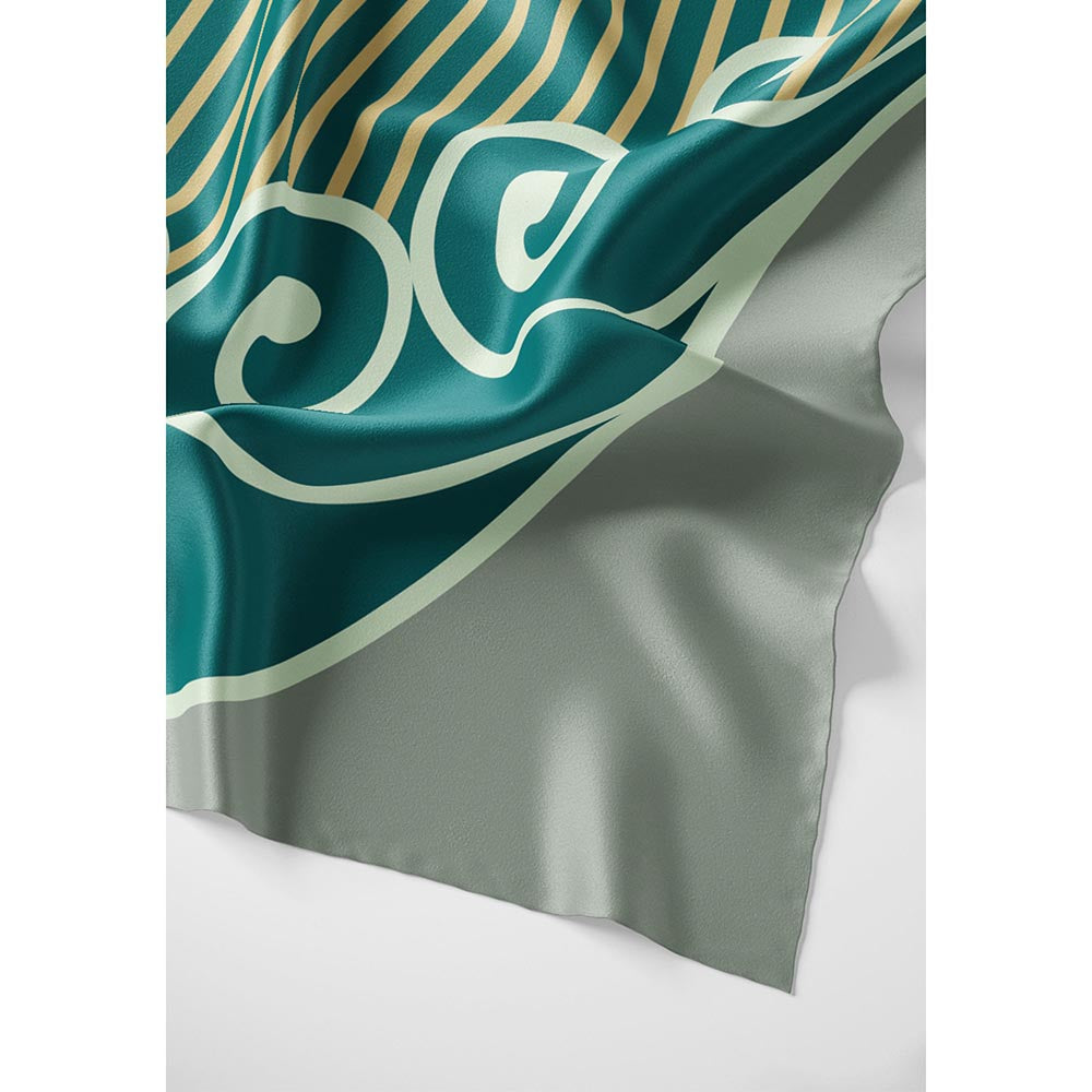 Thee Modern Roots Women Striped Symphony Silk Stole Green