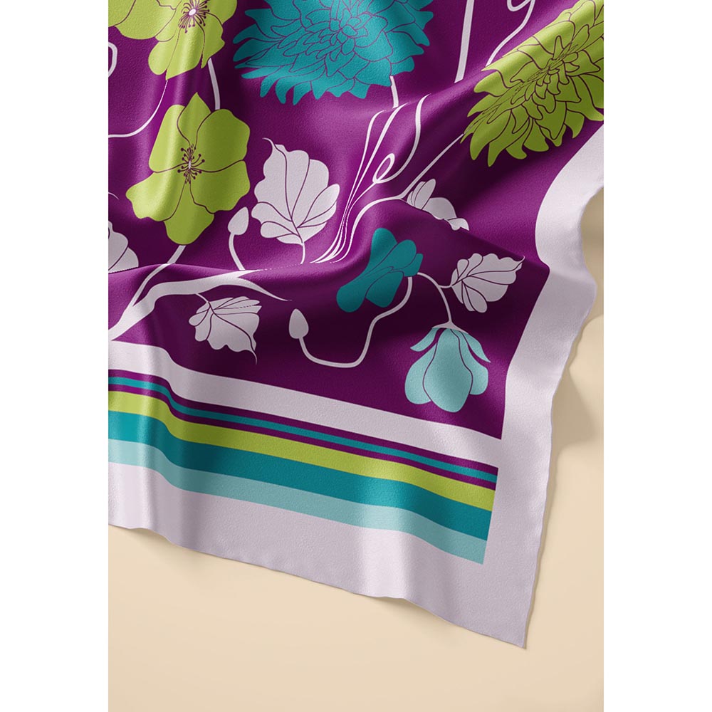 Thee Modern Roots Women Queen's Tapestry Silk Stole Purple