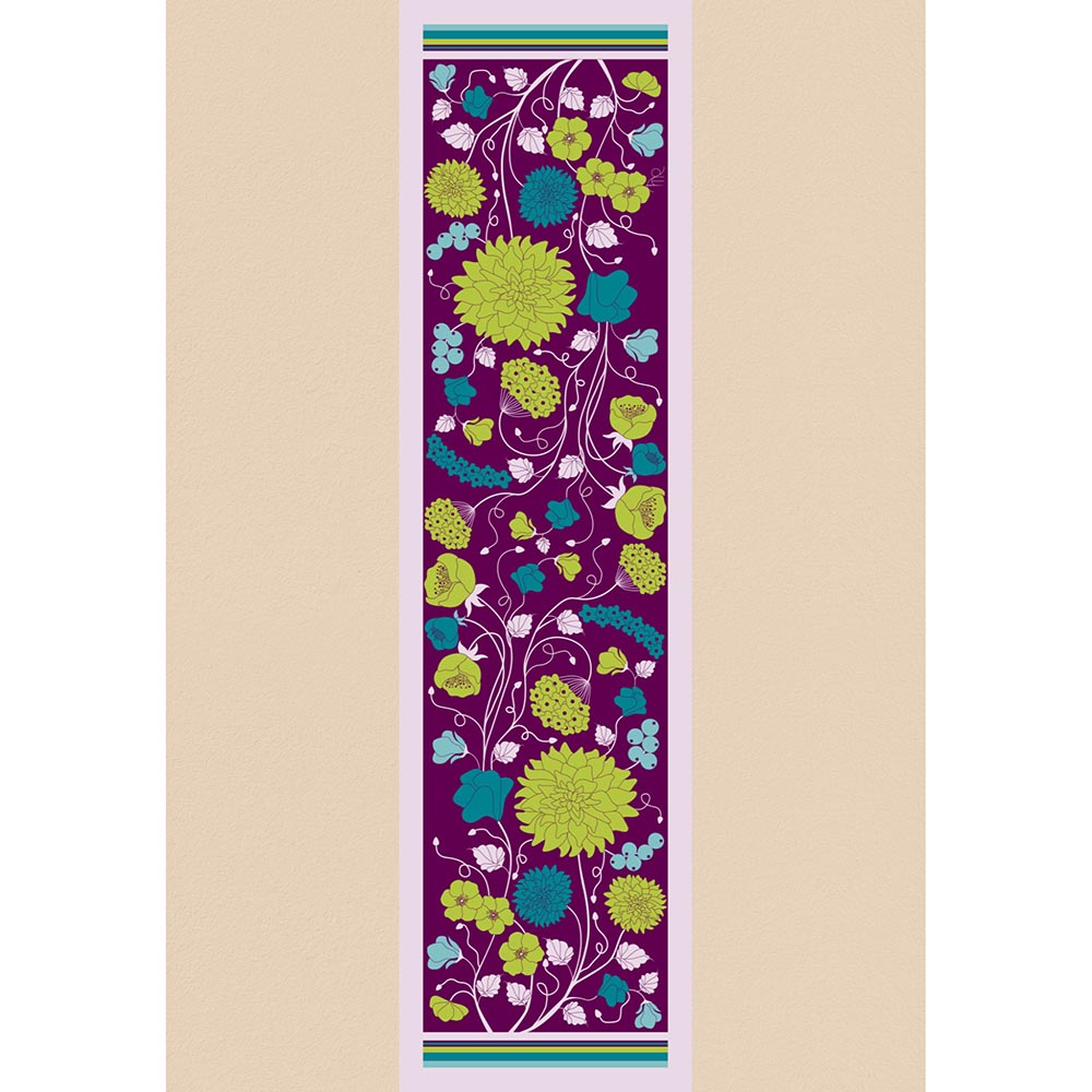 Thee Modern Roots Women Queen's Tapestry Silk Stole Purple