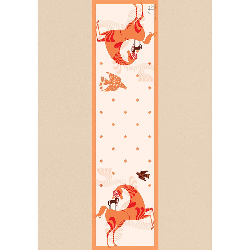 Thee Modern Roots Women Phoenix Rising Silk Stole Orange