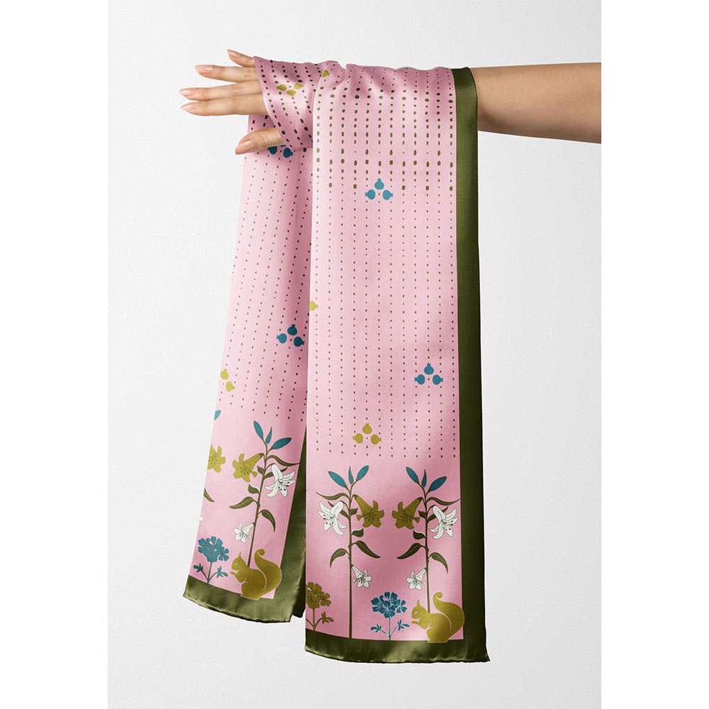 Thee Modern Roots Women Nature's Poetry Silk Stole Pink