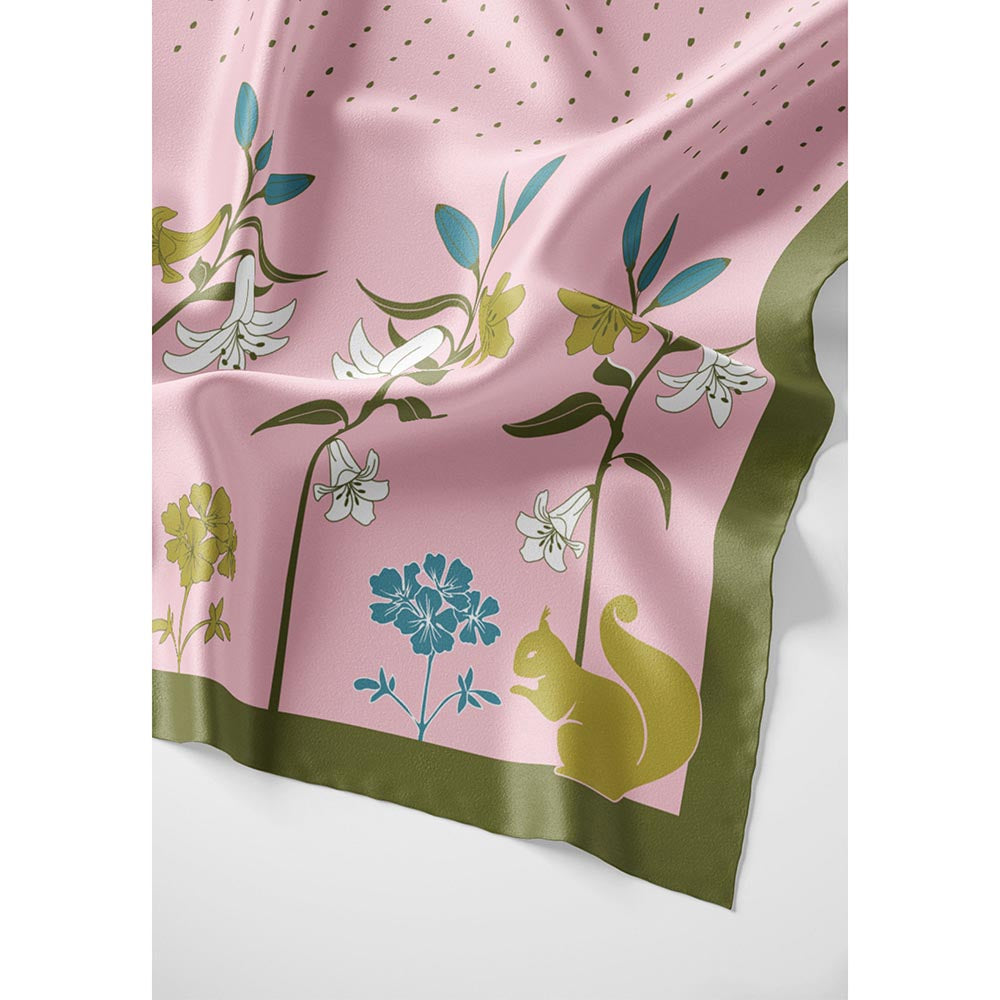 Thee Modern Roots Women Nature's Poetry Silk Stole Pink