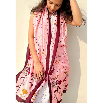 Thee Modern Roots Women Springtime Silk Stole Pink