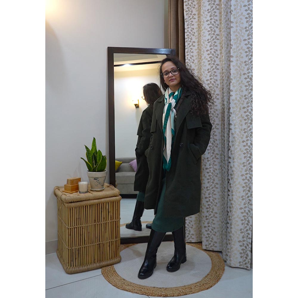 Thee Modern Roots Women Desert Safari Silk Scarf Green