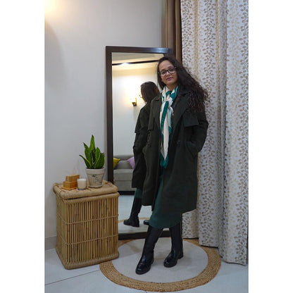 Thee Modern Roots Women Desert Safari Silk Scarf Green