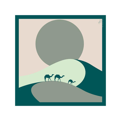 Thee Modern Roots Women Desert Safari Silk Scarf Green