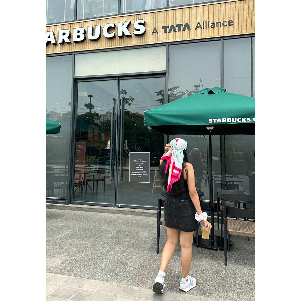 Thee Modern Roots Women Nomad's Oasis Silk Scarf Pink