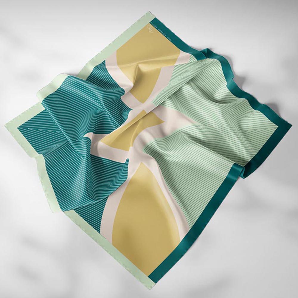 Thee Modern Roots Women Green Mirage Silk Scarf