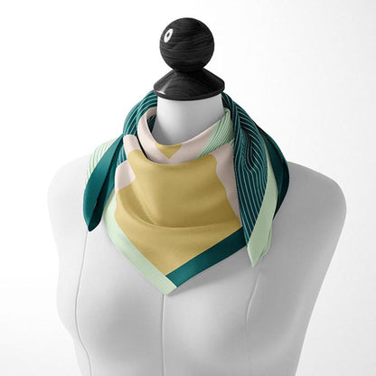 Thee Modern Roots Women Green Mirage Silk Scarf