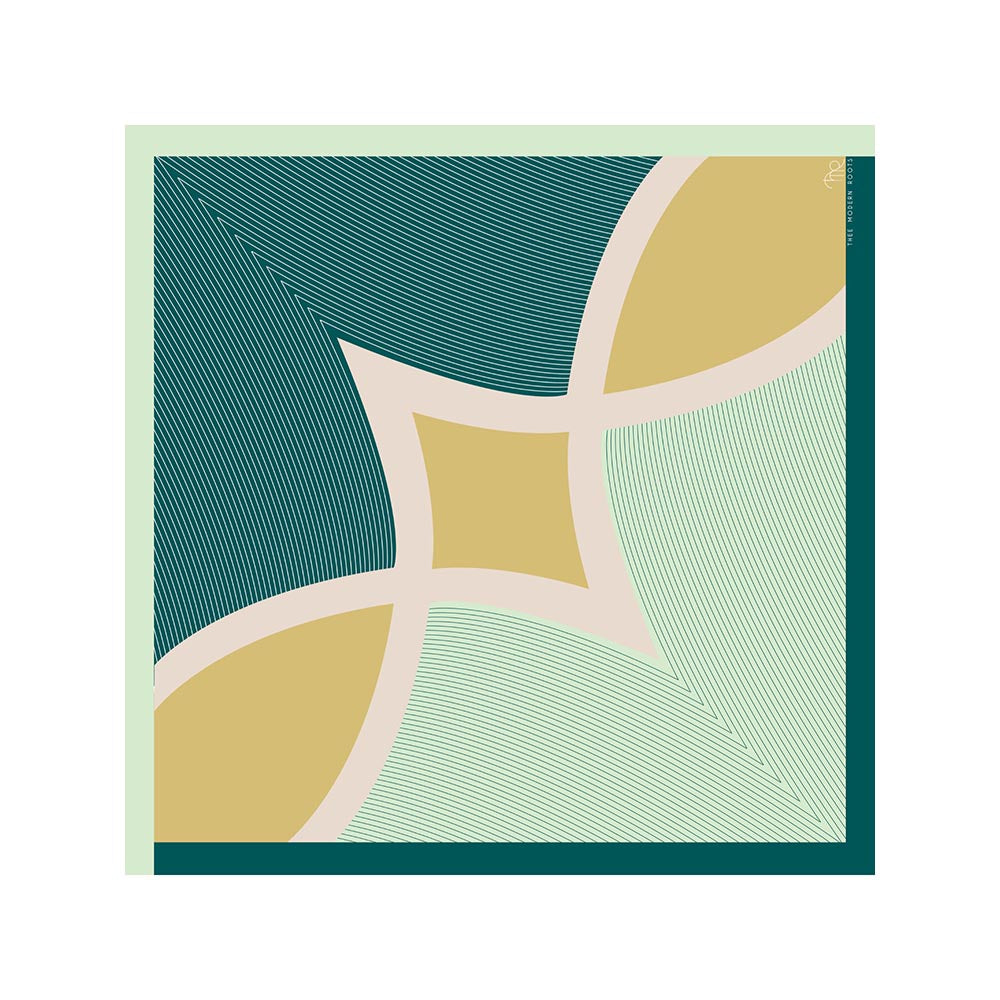 Thee Modern Roots Women Green Mirage Silk Scarf