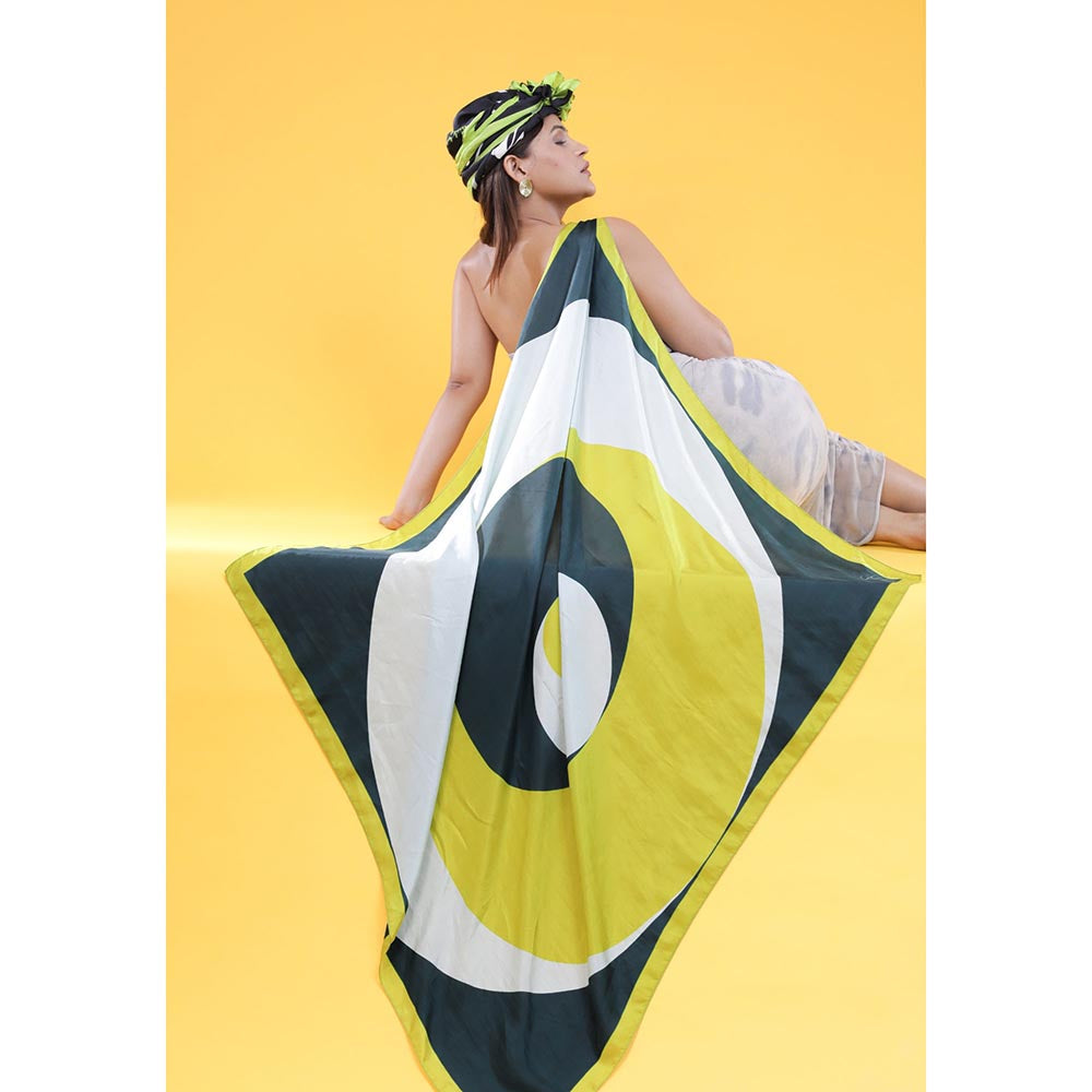 Thee Modern Roots Women Cosmic Mirag Silk Scarf Green