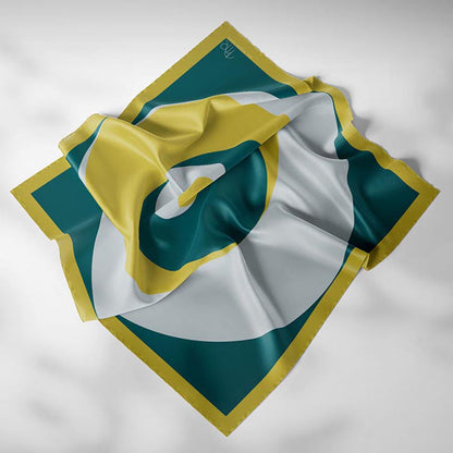 Thee Modern Roots Women Cosmic Mirag Silk Scarf Green