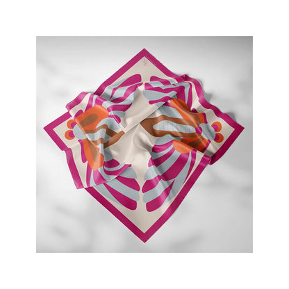 Thee Modern Roots Women Fluttering Flips Silk Scarf Pink