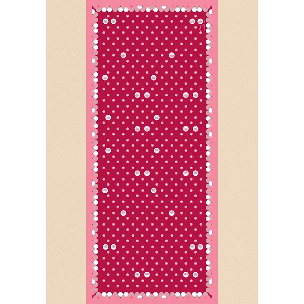 Thee Modern Roots Red Crimson Lotus Silk Dupatta