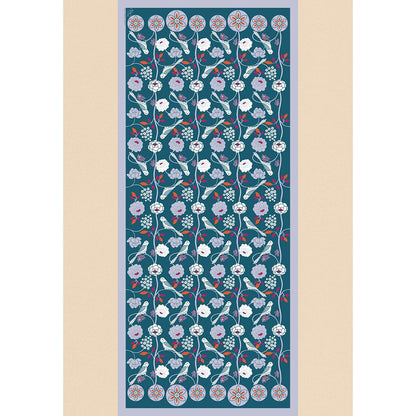 Thee Modern Roots Teal Parrot Paradise Silk Dupatta