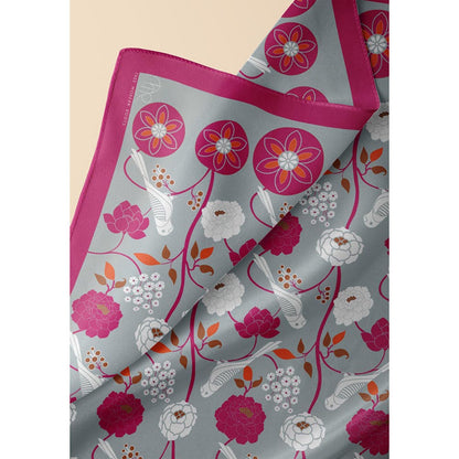 Thee Modern Roots Blue Chirping Charmers Silk Dupatta