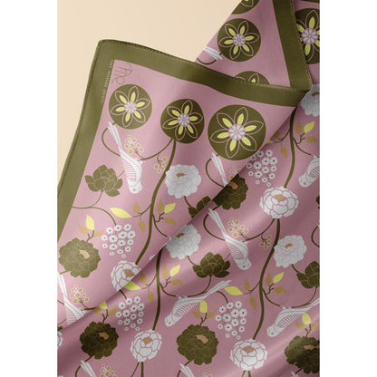 Thee Modern Roots Pink Talking Parrot Silk Dupatta