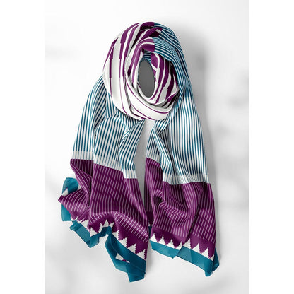 Thee Modern Roots Teal Temple Tales Silk Dupatta