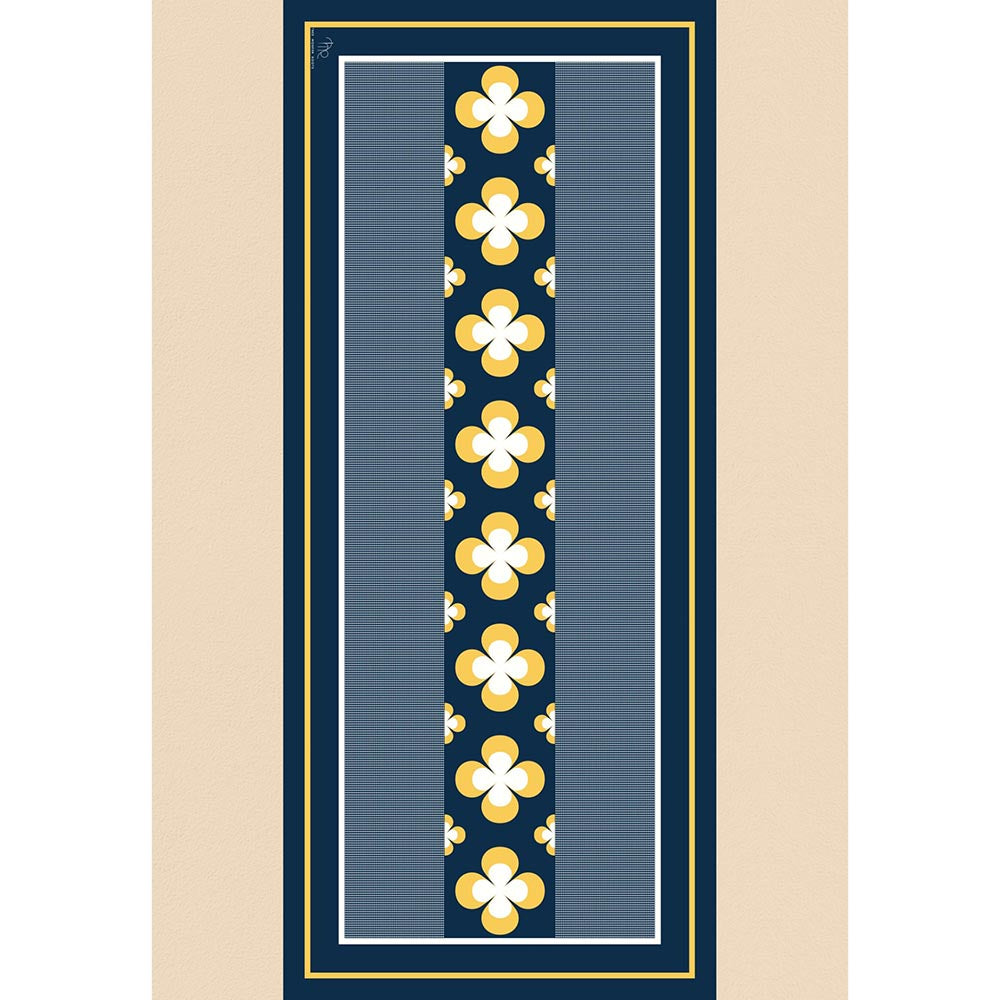 Thee Modern Roots Navy Blue Vintage Charm Silk Dupatta