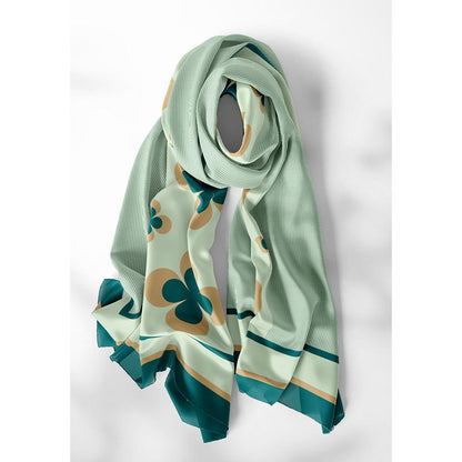 Thee Modern Roots Green Vintage Floral Silk Dupatta