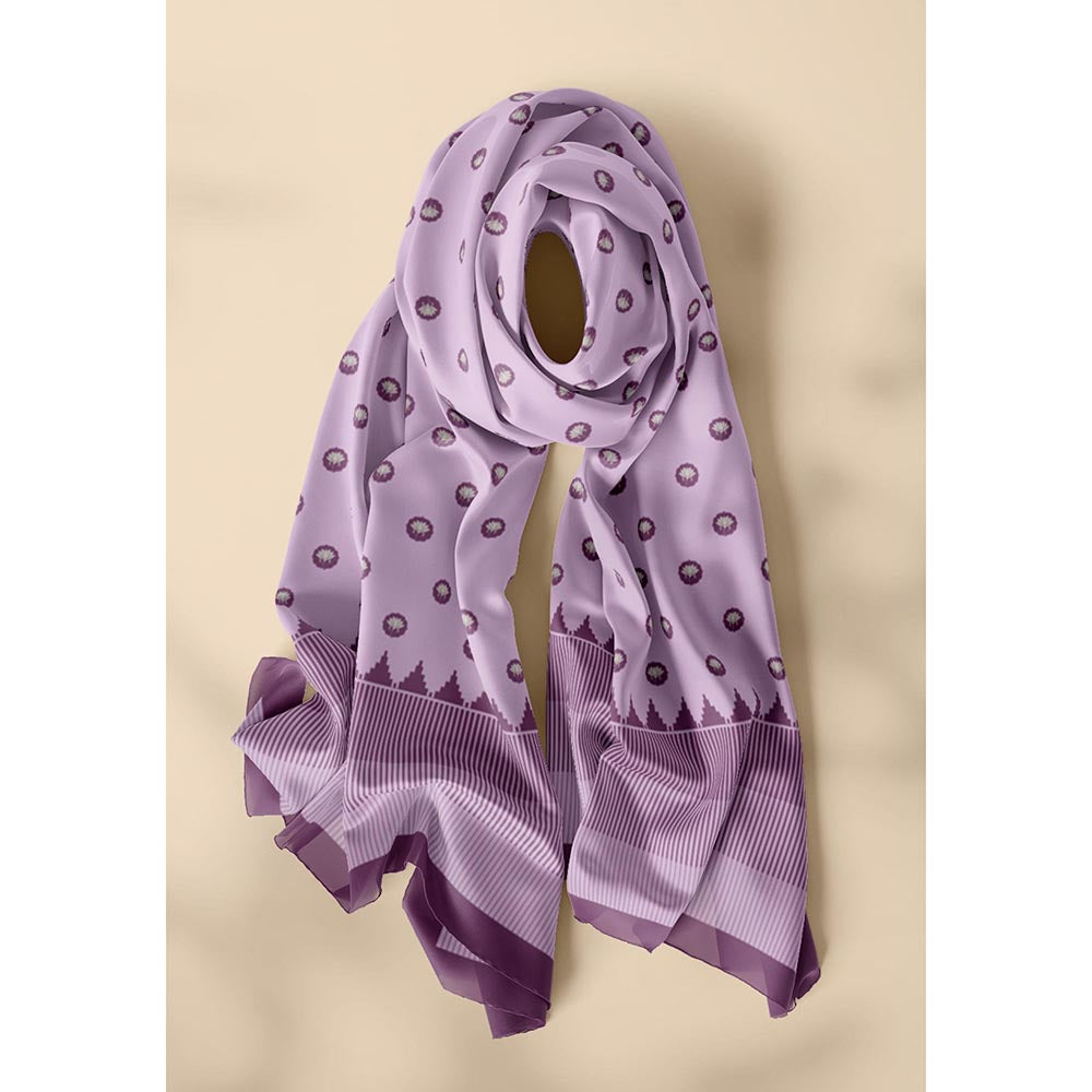 Thee Modern Roots Purple Lotus Symphony Silk Dupatta