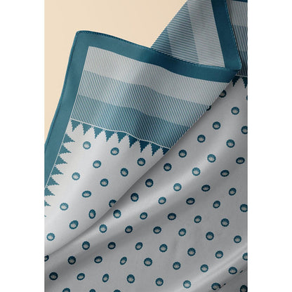 Thee Modern Roots Grey Lotus Blooms Silk Dupatta