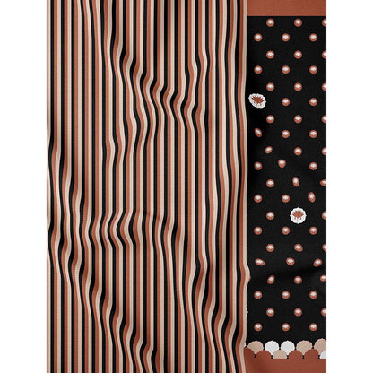 Thee Modern Roots Dreamy Lotus Printed Satin Georgette Saree with Unstitched Blouse