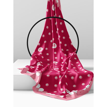 Thee Modern Roots Floating Petals Printed Satin Georgette Saree with Unstitched Blouse