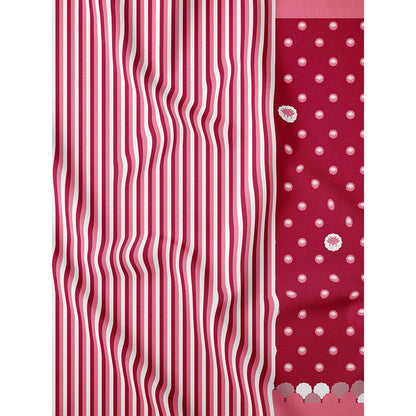 Thee Modern Roots Floating Petals Printed Satin Georgette Saree with Unstitched Blouse