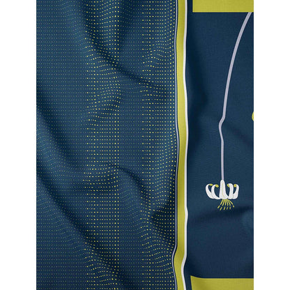 Thee Modern Roots Floral Orbit Printed Satin Georgette Saree with Unstitched Blouse