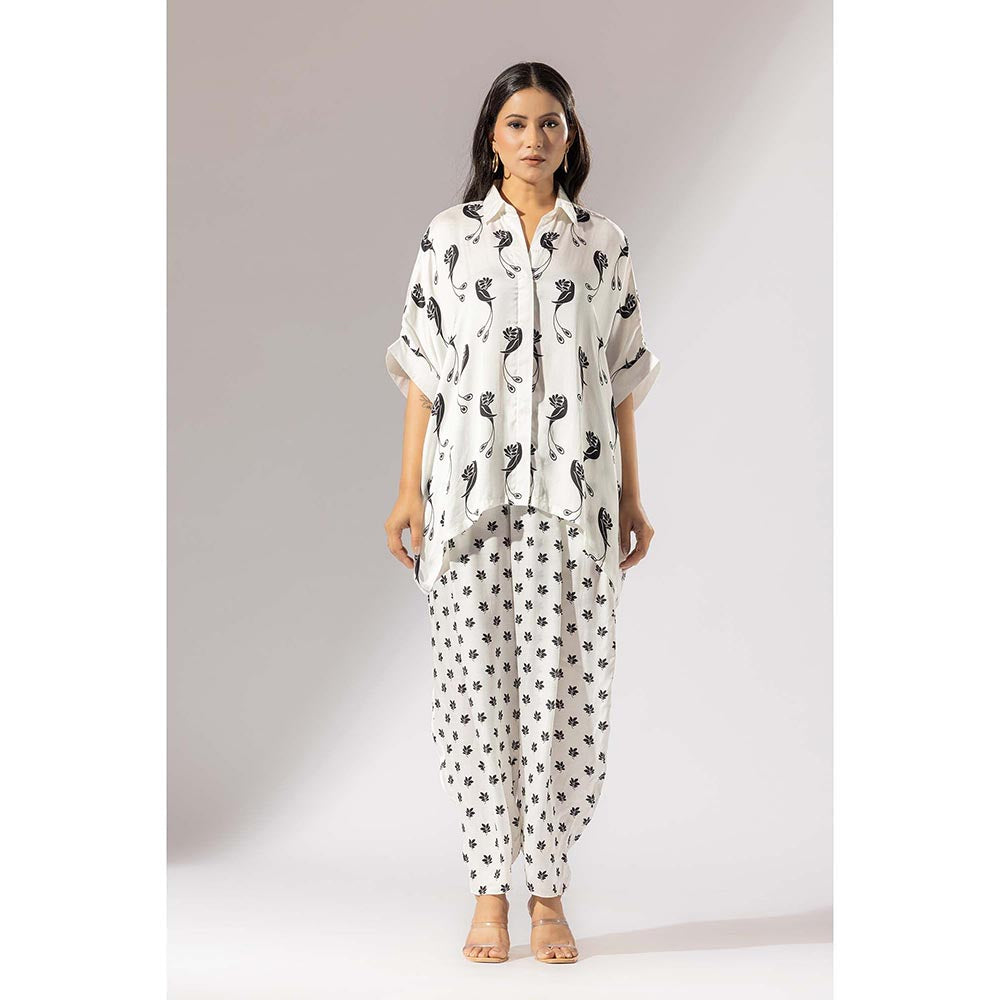 Thee Modern Roots Hummingbird Satin Silk Boxy Shirt