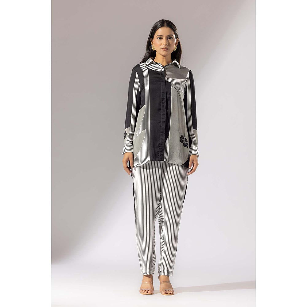 Thee Modern Roots Flower Drop Satin Silk Shirt