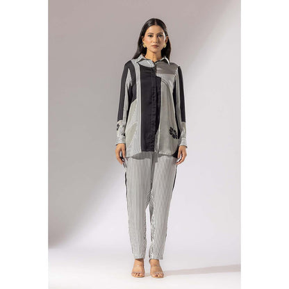 Thee Modern Roots Flower Drop Satin Silk Shirt