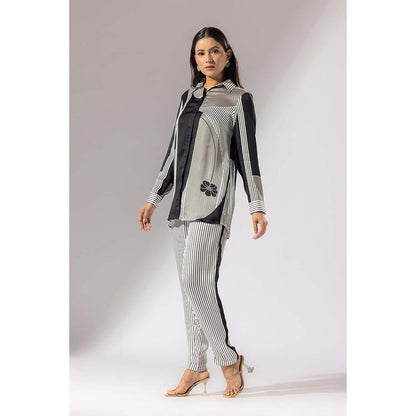 Thee Modern Roots Flower Drop Satin Silk Shirt