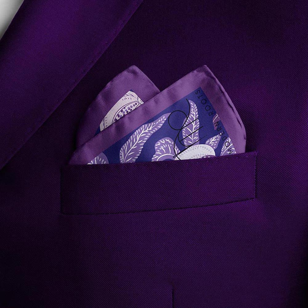 Thee Modern Roots Lilac Loom Silk Pocket Square