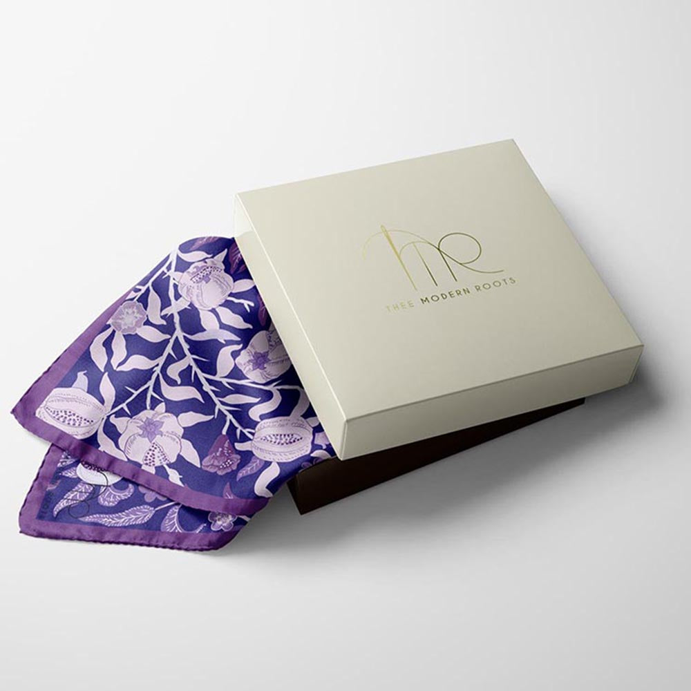 Thee Modern Roots Lilac Loom Silk Pocket Square