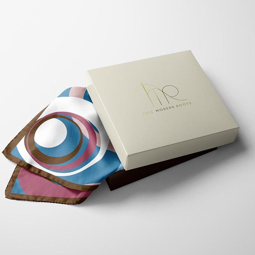 Thee Modern Roots Pink Lemonade Sunset Silk Pocket Square