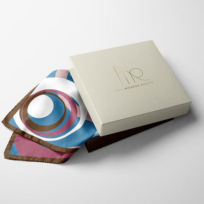 Thee Modern Roots Pink Lemonade Sunset Silk Pocket Square